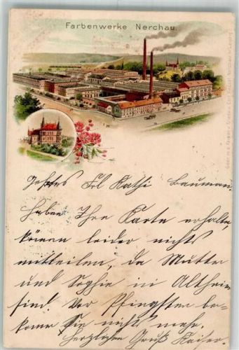 Nerchau 1904 Lithographie Farbenwerke Nerchau