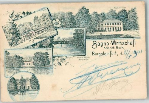 Burgsteinfurt 1901 Bagno Gasthaus Kiosk Knüppel Brücke
