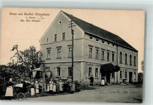 Wutzschwitz 1915 Gasthaus Wutzschwitz Kinder Kinderwagen