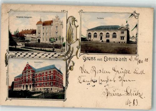 Ebersbach 1900 Hainschule Kgl. Amtsgericht Turnhalle