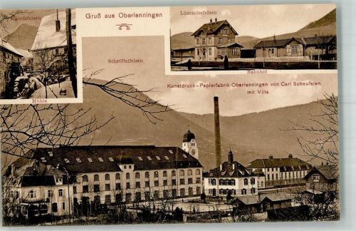 Oberlenningen Bahnhof Mühle Wasserrad Kunstdruck-Papierfabrik Scheufelen Villa Scheufelen