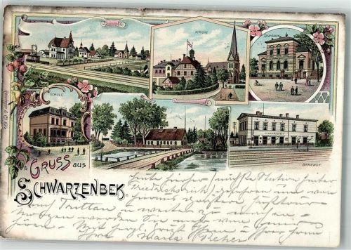 Schwarzenbek 1899 Schule Bahnhof Sparkasse
