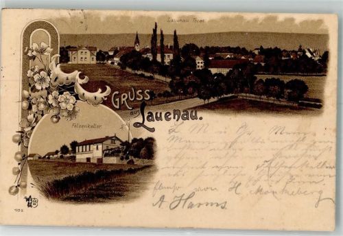 31867 W3255 Lauenau 1898 Lithographie Gasthaus Felsenkeller Verlag Ottmar Zieher-München