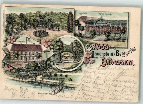 Eldagsen 1906 Hotel Lauenstein Bergarten Kegelbahn Garten-Veranda Spiessbürger-Steg