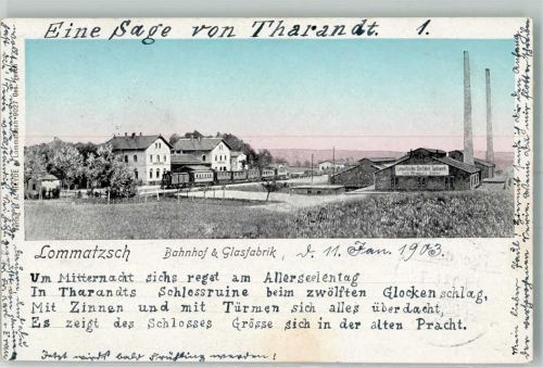 01623 O8260 Lommatzsch 1903 - Bahnhof Glasfabrik Stauchung