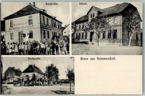 31020 W3216 Hemmendorf , Niedersachs 1911 - Ratskeller Schule Dorfstraße Nachporto