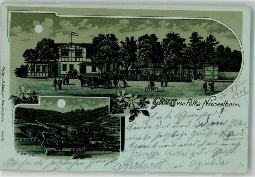 Neusaalborn 1902 Bahnpost Bad Berka Blankenhain Zug 2 4.6.02