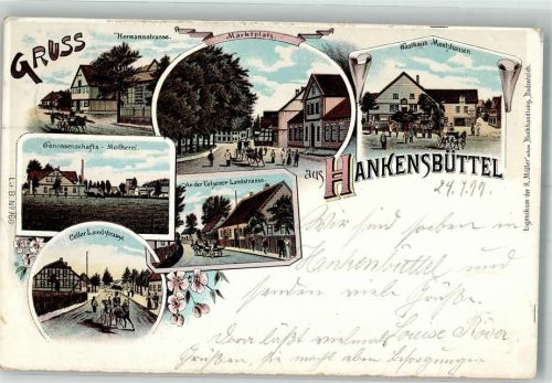 Hankensbüttel 1899 Marktplatz Gasthaus Mentzhausen
