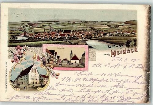 Heideck 1900 Marktplatz Rathaus