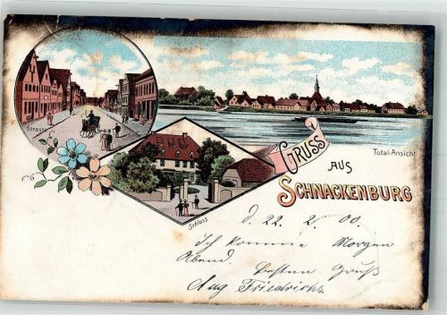 29493 W3131 Schnackenburg 1900 Lithographie Schloss
