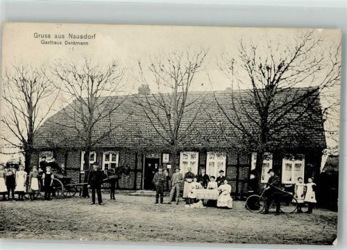 Nausdorf 1914 Gasthaus Denkmann Posthilfstelle Fahrrad