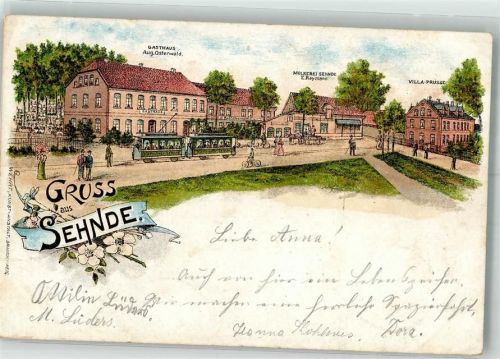 Sehnde 1899 Gasthaus Molkerei Villa Prusse Straßenbahn Fahrrad