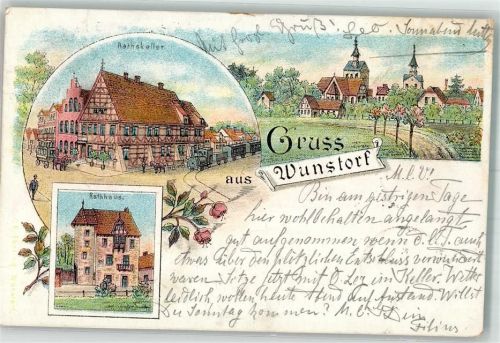 Wunstorf 1899 Gasthaus Ratskeller Eisenbahn Rathaus