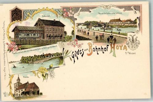 Hoya Bahnhof Weserbrücke Schloss Kriegerdenkmal