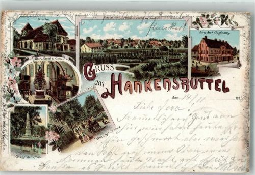 Hankensbüttel 1898 Kirche Kriegerdenkmal Gasthaus Sacke