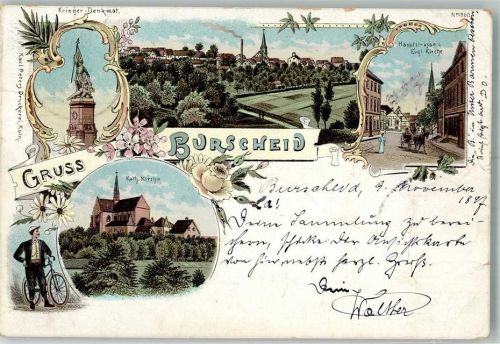 Burscheid 1897 Kriegerdenkmal Fahrrad