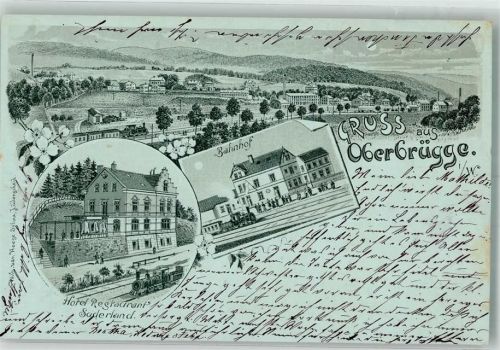 Oberbrügge 1901 Hotel Süderland Bahnhof Eisenbahn