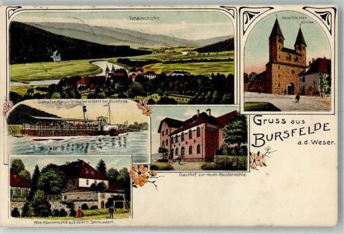 Bursfelde 1913 Dampfer Kaiser Wilhelm Gasthaus zur neuen Klostermühle