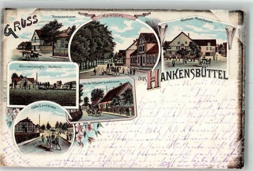 Hankensbüttel 1898 Marktplatz Gasthaus Mentzhausen