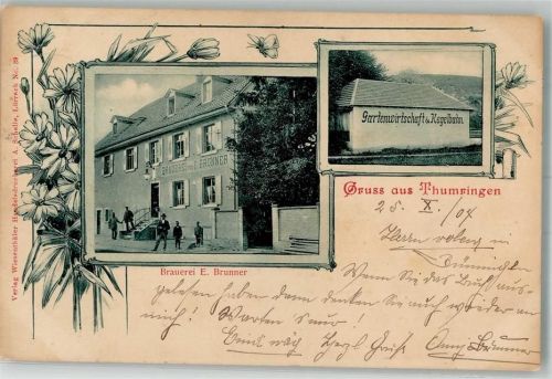 Tumringen 1904 Brauerei E. Brunner Gartengasthaus Kegelbahn