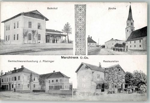 Marchtrenk Bahnhof Kirche Gasthaus