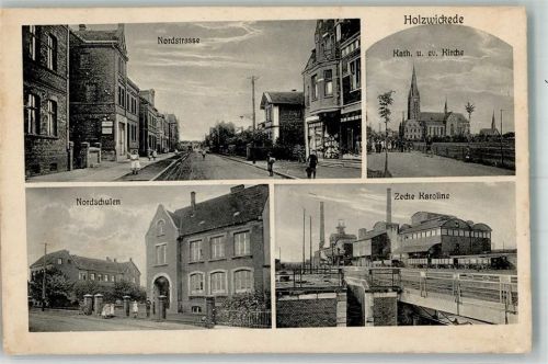 59439 W4755 Holzwickede - Nordstraße Nordschulen Zeche Karoline Kath. und Ev. Kirche
