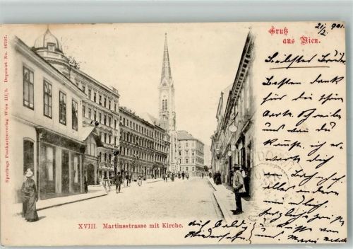 Wien 1901 Martinsstraße m. Kirche