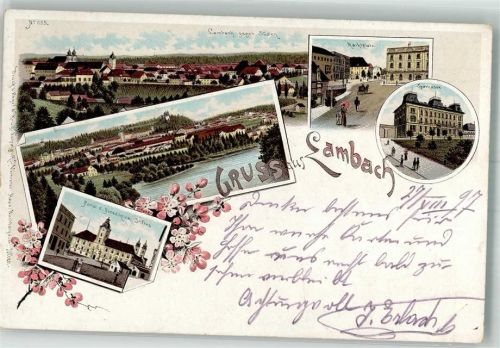 Lambach 1897 Marktplatz Sparkasse
