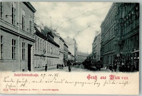 Wien 1898 Josefstädterstraße Straßenbahn