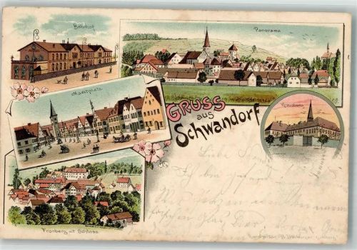 Schwandorf 1900 Marktplatz Bahnhof Kreuzberg Fronberg Schloß