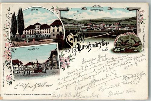Aurolzmünster 1898 Schloss Marktplatz
