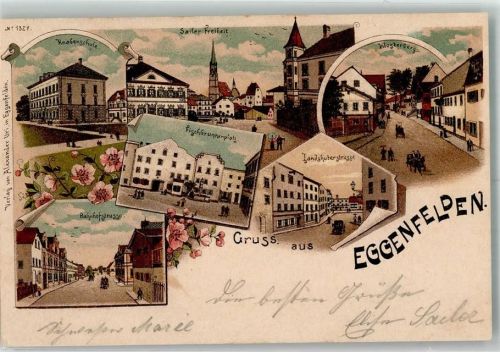 Eggenfelden 1900 Knabenschule Bahnhofstraße Landshuterstraße