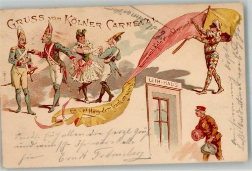 Köln, unsortiert 1897 Kölner Carneval Die Funken Tanzmariechen Bajazzo