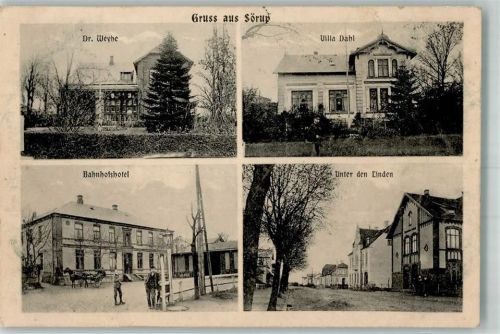 Sörup 1908 Bahnhofhotel Wohnhaus Dr. Weyhe Unter den Linden Villa Dahl