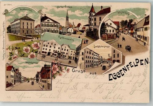 Eggenfelden 1899 Knabenschule Bahnhofstraße Landshuterstraße