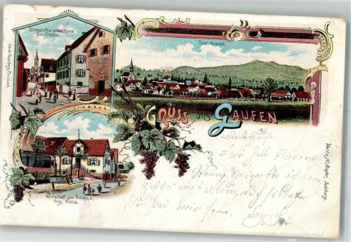 Laufen 1900 Gasthaus z. wilden Mann
