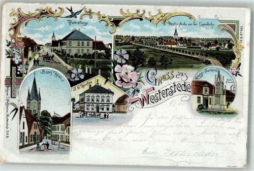 Westerstede 1900 Hotel Busch Peterstraße Kriegerdenkmal