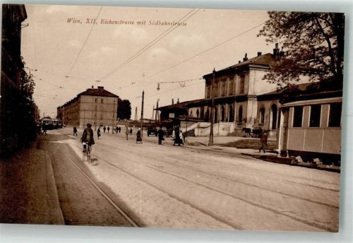 Wien Hetzdorf Eichenstraße m. Südbahnstraße Straßenbahn Fahrrad