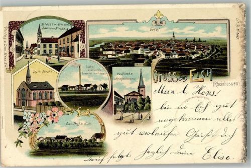 Eich 1900 Gemeindehaus Brauerei zum Löwen Kriegerdenkmal