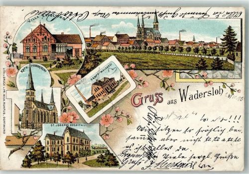 59329 W4724 Wadersloh 1898 Lithographie Dampfmolkerei St. Josephs Krankenhaus Kath. Kirche Villa Engelsing