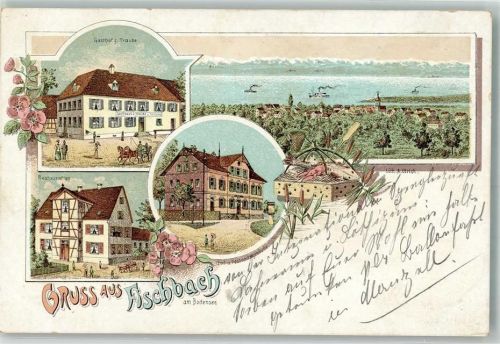 Fischbach 1899 Bodensee Zoll und Postamt Gasthaus zur Traube