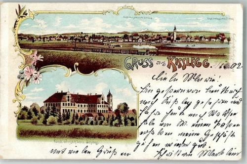 Kißlegg 1902 Fürstl. Wurzach'sches Schloss Dampfzug
