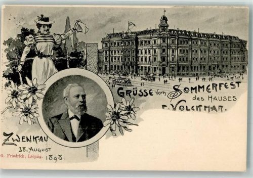 Zwenkau 1898 Sommerfest des Warenhaus Volckmar 1898 Portrait F. Volckmar