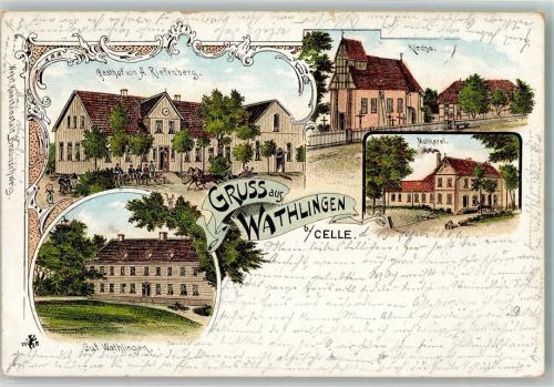 29339 W3101 Wathlingen 1899 Lithographie Gut Wathlingen Gasthaus Riefenberg Molkerei
