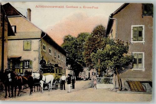 79263 W7809 Altsimonswald 1911 - Gasthaus zur Krone-Post Postkutsche