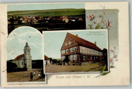 Husen 1906 Kirche St. Magdalena Gasthaus Röhrbach