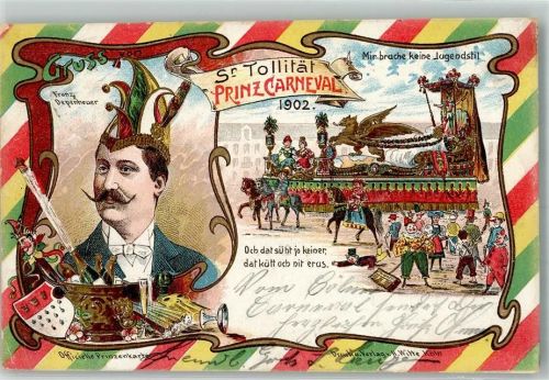 Köln, unsortiert 1902 Kölner Carneval 1902 Sr. Tollität Prinz Carneval Franz Depenheuer Mottowagen