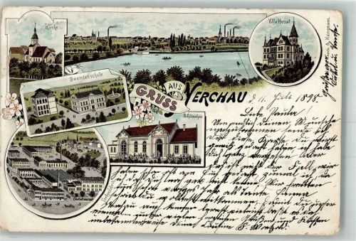 Nerchau 1898 Villa Hessel Beamtenschule Schützenhaus Farbenfabrik