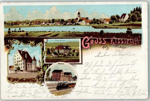 Kißlegg 1901 Altes Schloss Bahnhof Gräfl. Schloss