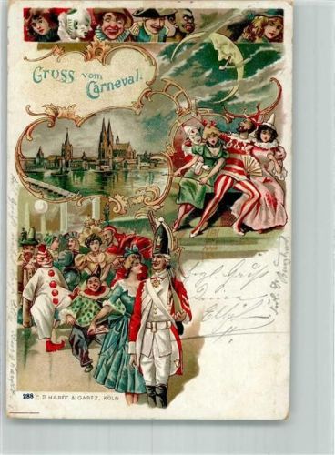 Köln, unsortiert 1904 Karneval in Köln "Gruß vom Carneval" Narrenfiguren